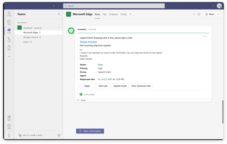 [Update] Freshdesk-MS Teams 통합 기능 개선